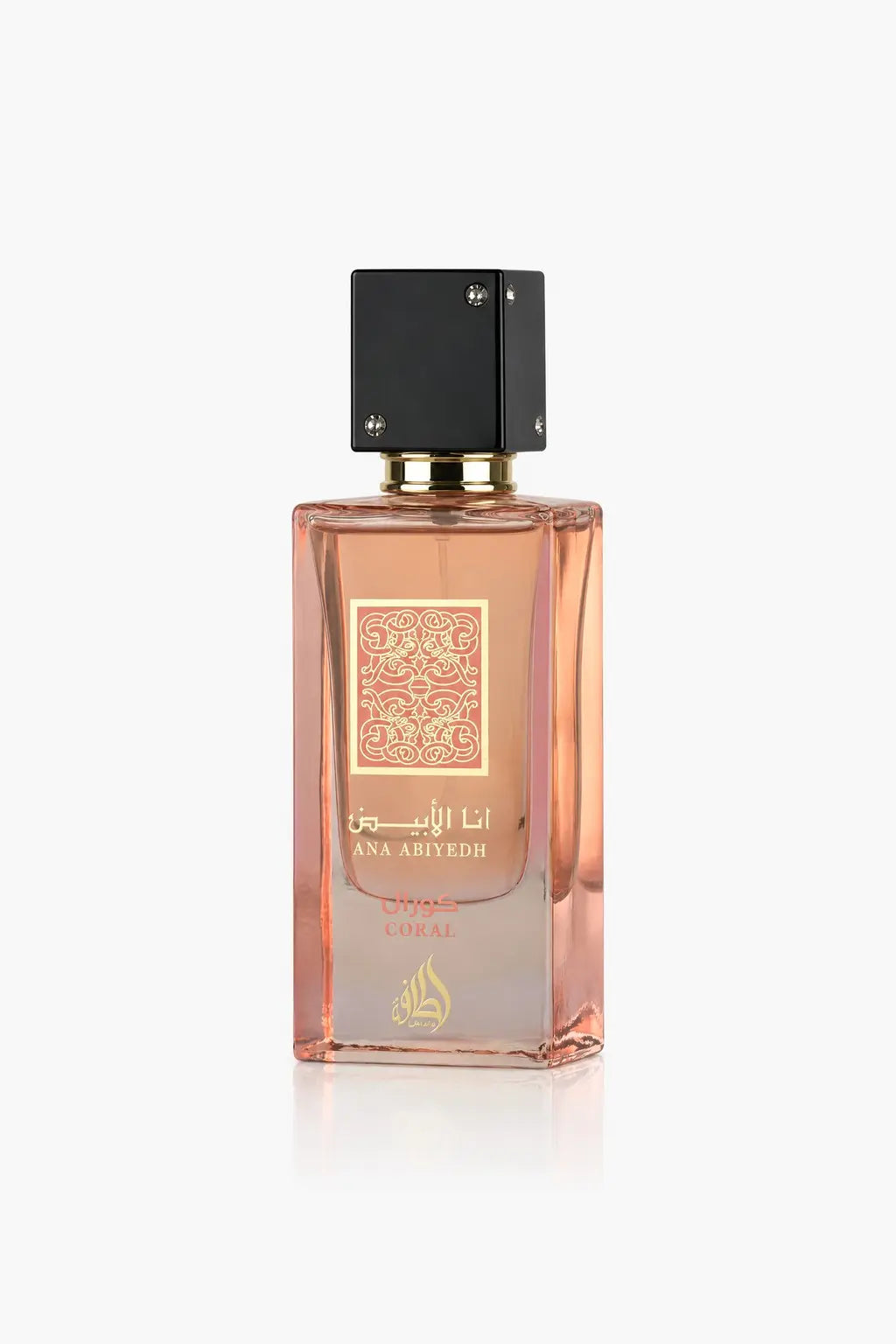 Ana Abiyedh Coral Lattafa eau de parfum, flacon, vue de face