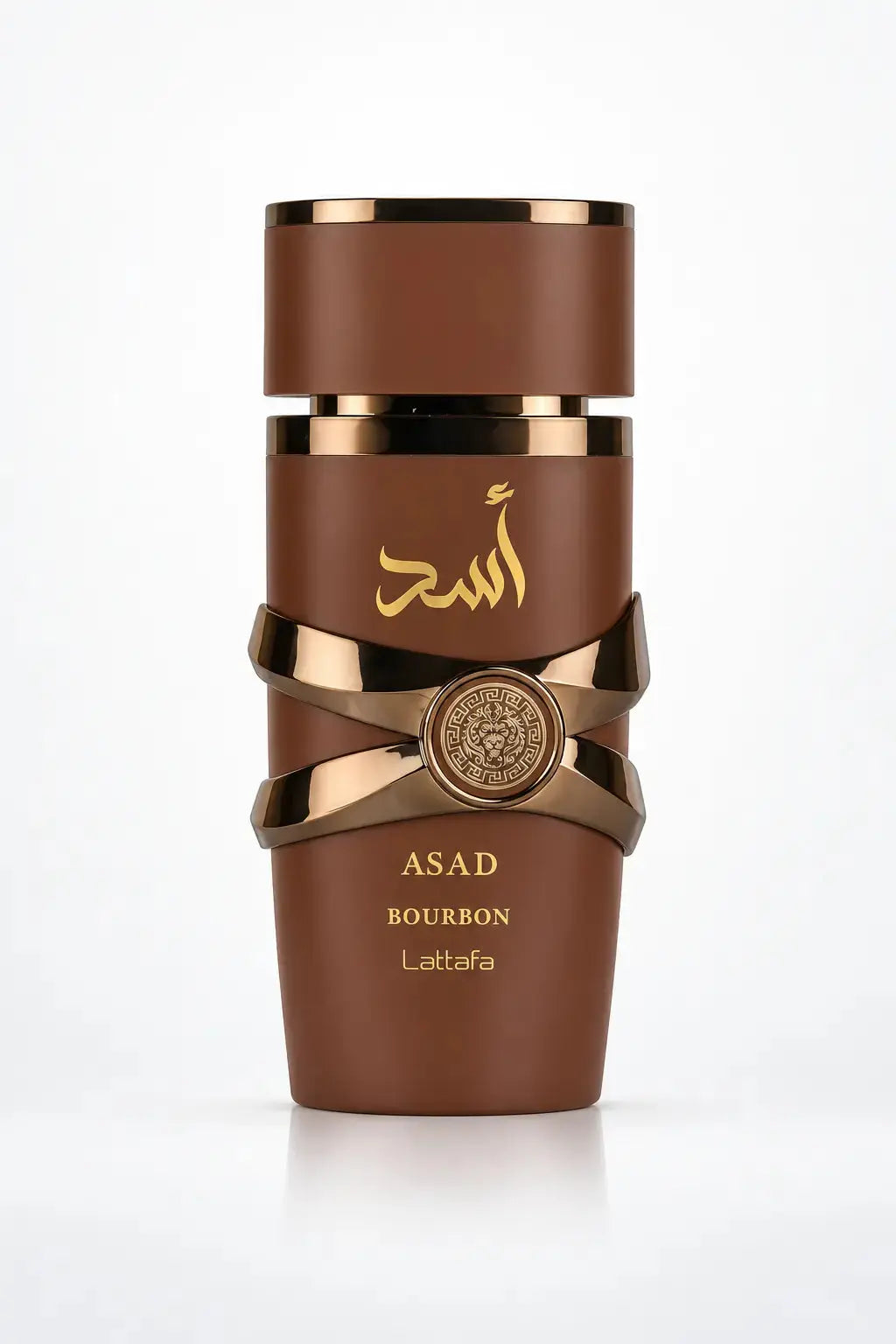 Flacon Asad Bourbon de Lattafa, eau de parfum homme 100 ml, marron et bronze