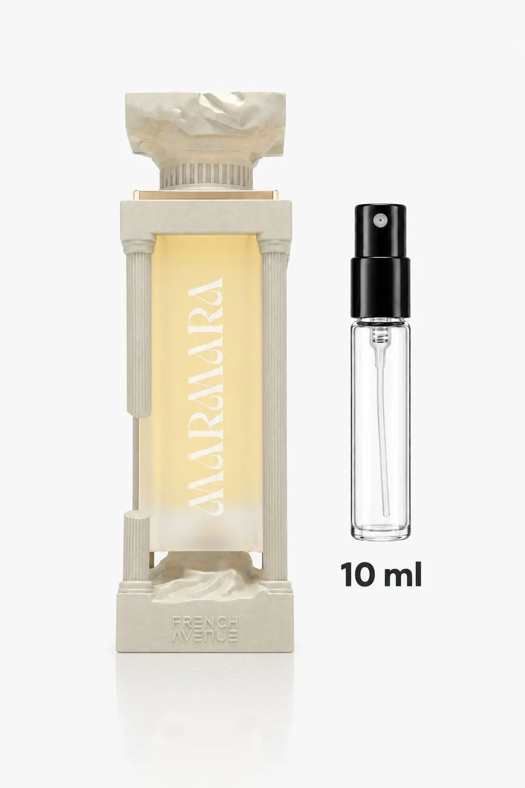 Marmara French Avenue extrait de parfum, flacon et décant 10 ml, vue de face