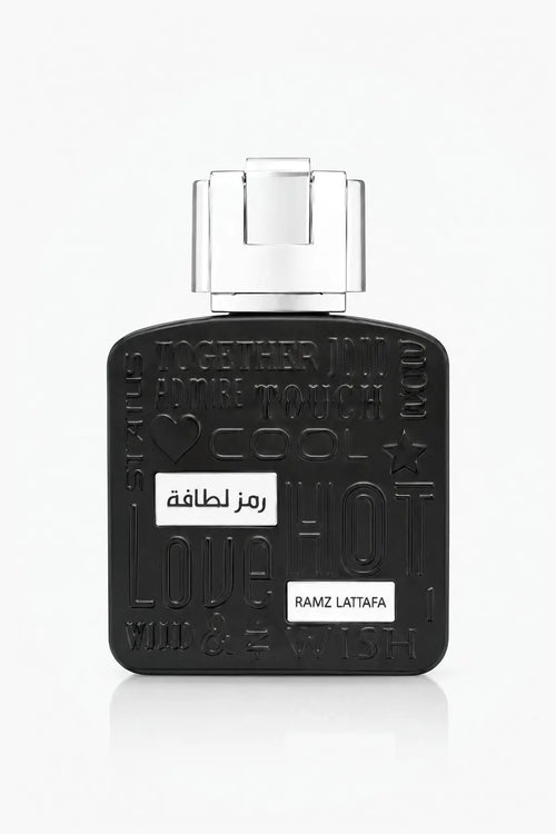 Ramz Silver Lattafa eau de parfum, flacon, vue de face
