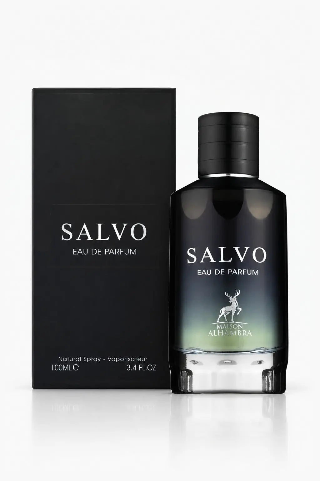 Salvo Maison Alhambra eau de parfum, flacon et sa boîte, vue de face
