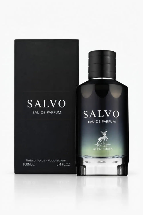 Salvo Maison Alhambra eau de parfum, flacon et sa boîte, vue de face
